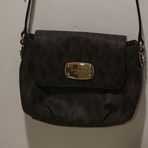 Michael Kors brown logo cross body bag
